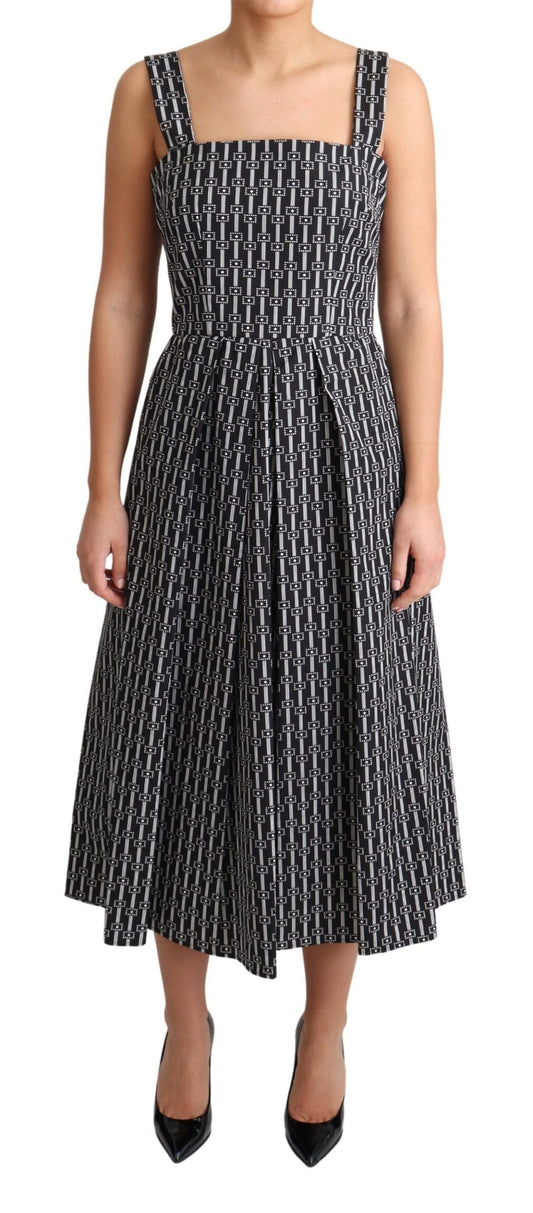 Elegante vestido geométrico sin mangas de corte A