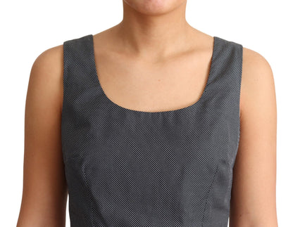 Elegante vestido de lunares sin mangas con corte A