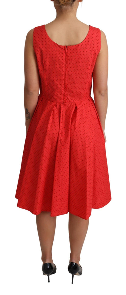 Elegante vestido sin mangas de lunares en forma de A