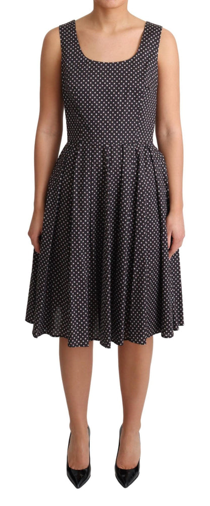 Elegante vestido floral sin mangas en forma de A