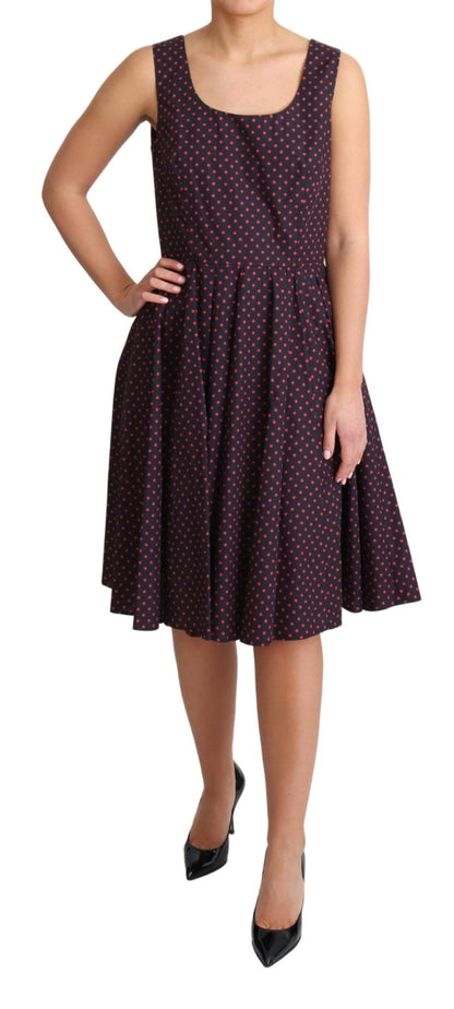 Vestido elegante sin mangas con lunares en forma de A