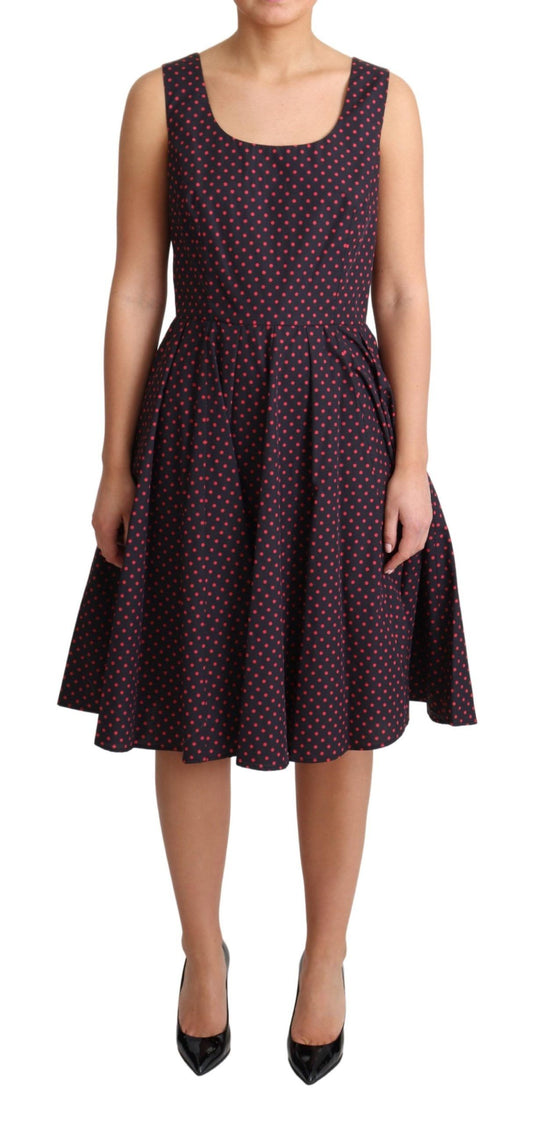 Vestido elegante sin mangas con lunares en forma de A