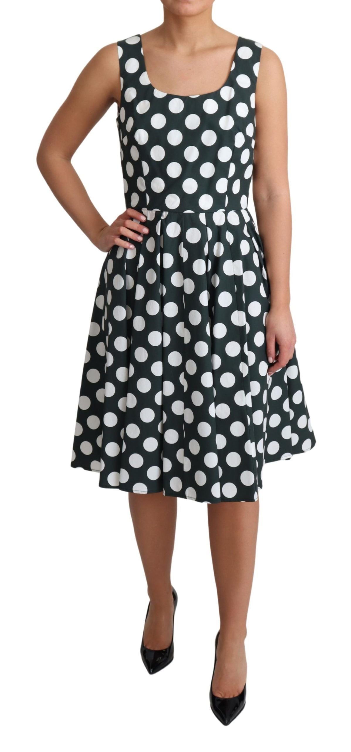 Vestido elegante sin mangas con lunares en forma de A