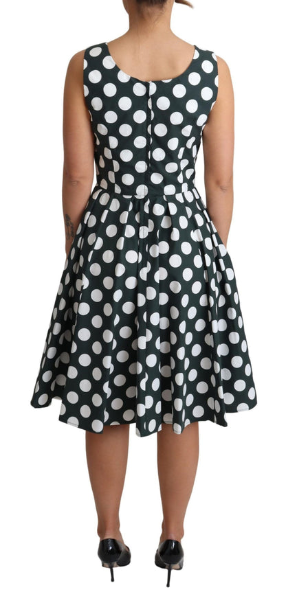 Vestido elegante sin mangas con lunares en forma de A