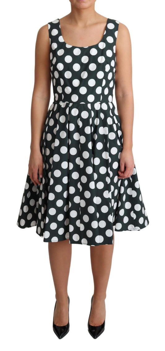 Vestido elegante sin mangas con lunares en forma de A
