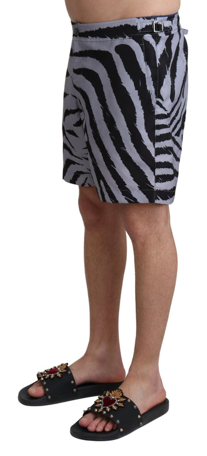 Elegante bañador con estampado de cebra gris