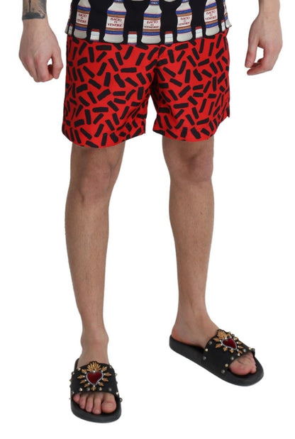 Bañador tipo bóxer rojo elegante