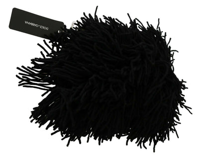 Gorro de cachemira de punto blanco y negro