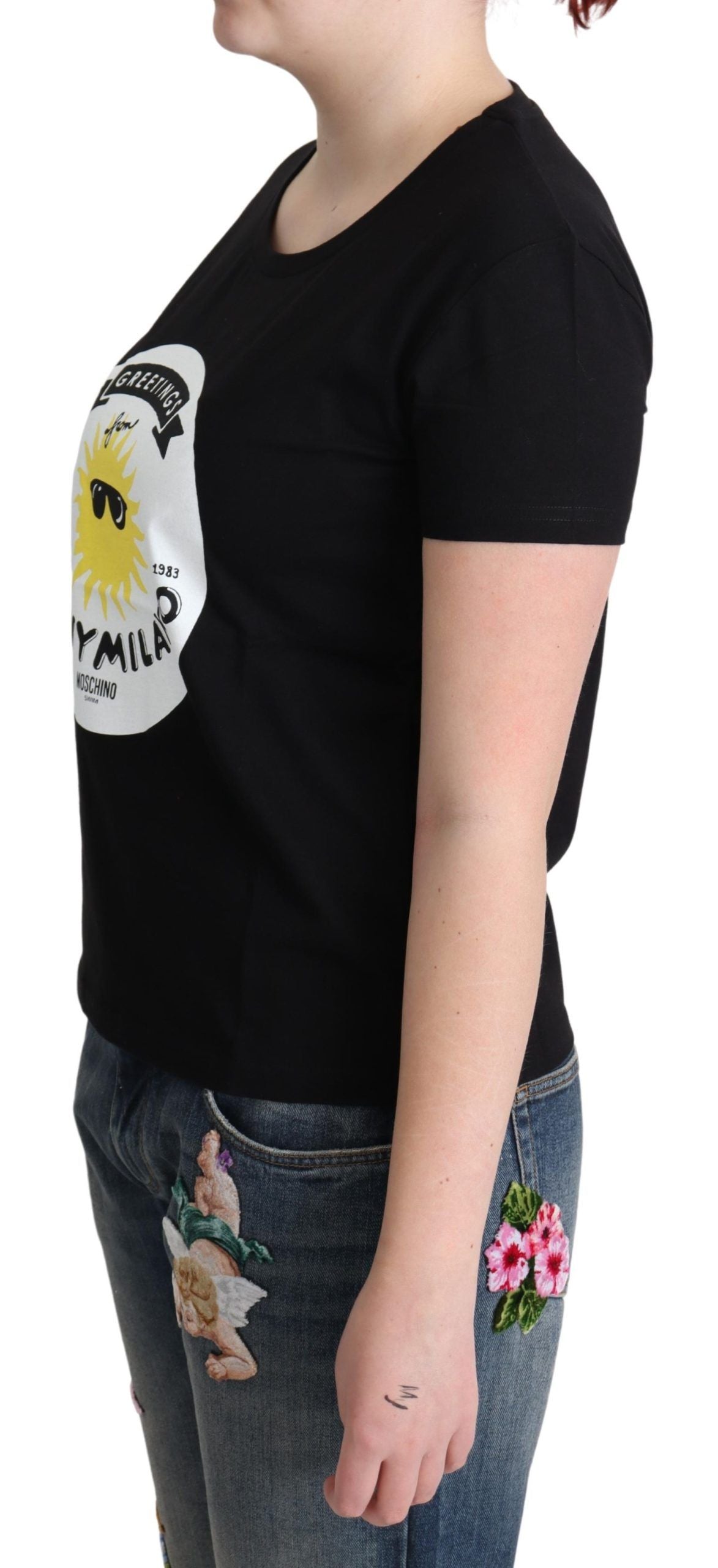 Camiseta de algodón elegante de Moschino con estampado Milano
