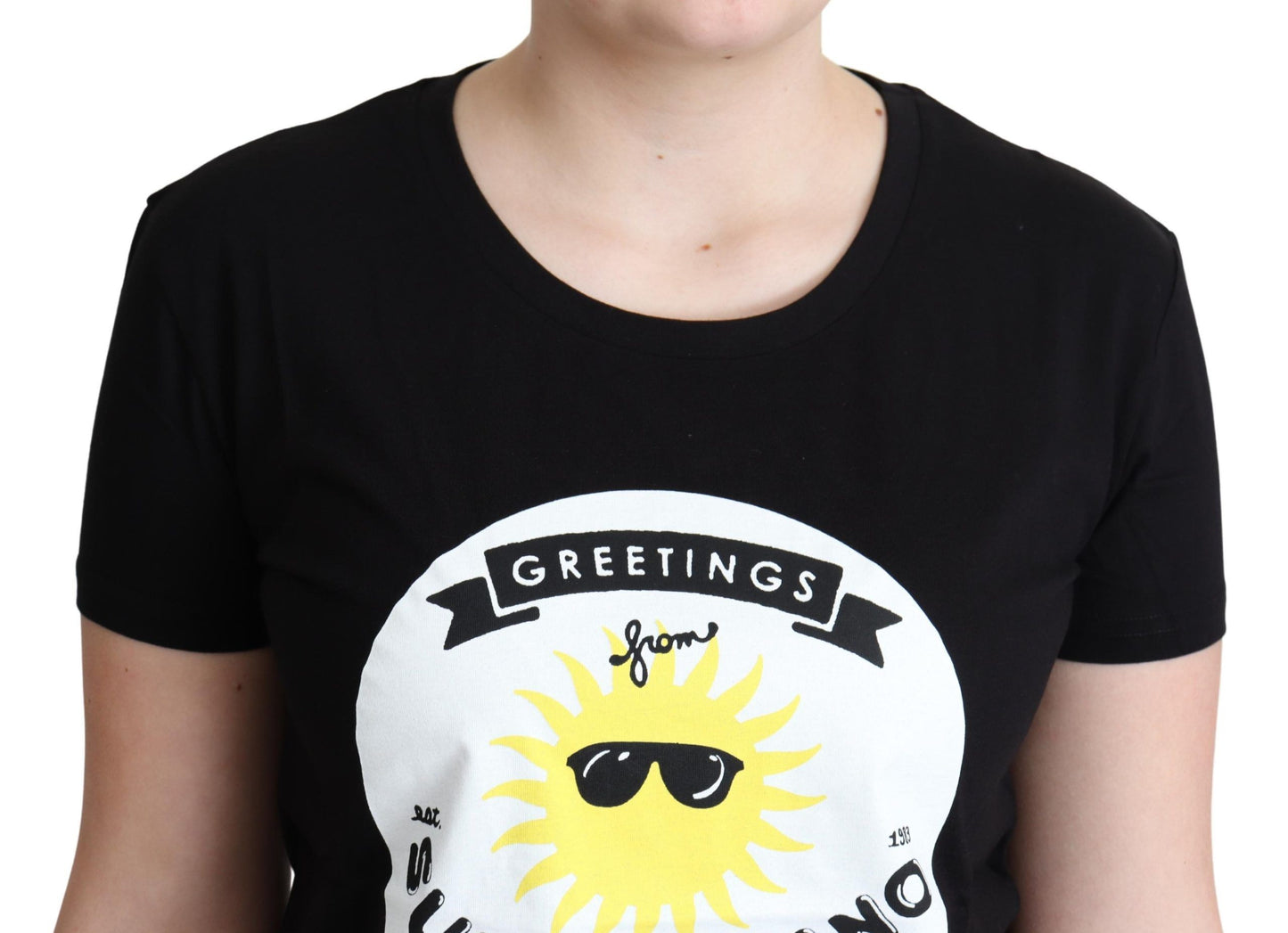 Camiseta de algodón elegante de Moschino con estampado Milano
