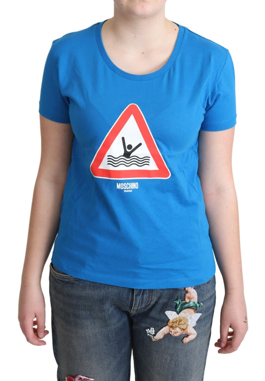 Camiseta de algodón con gráfico de triángulos chic