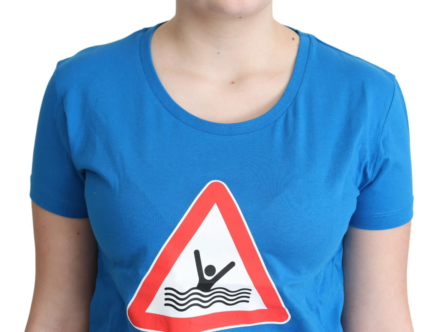 Camiseta de algodón con gráfico de triángulos chic