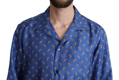 Camisa informal con estampado de silla de playa de seda