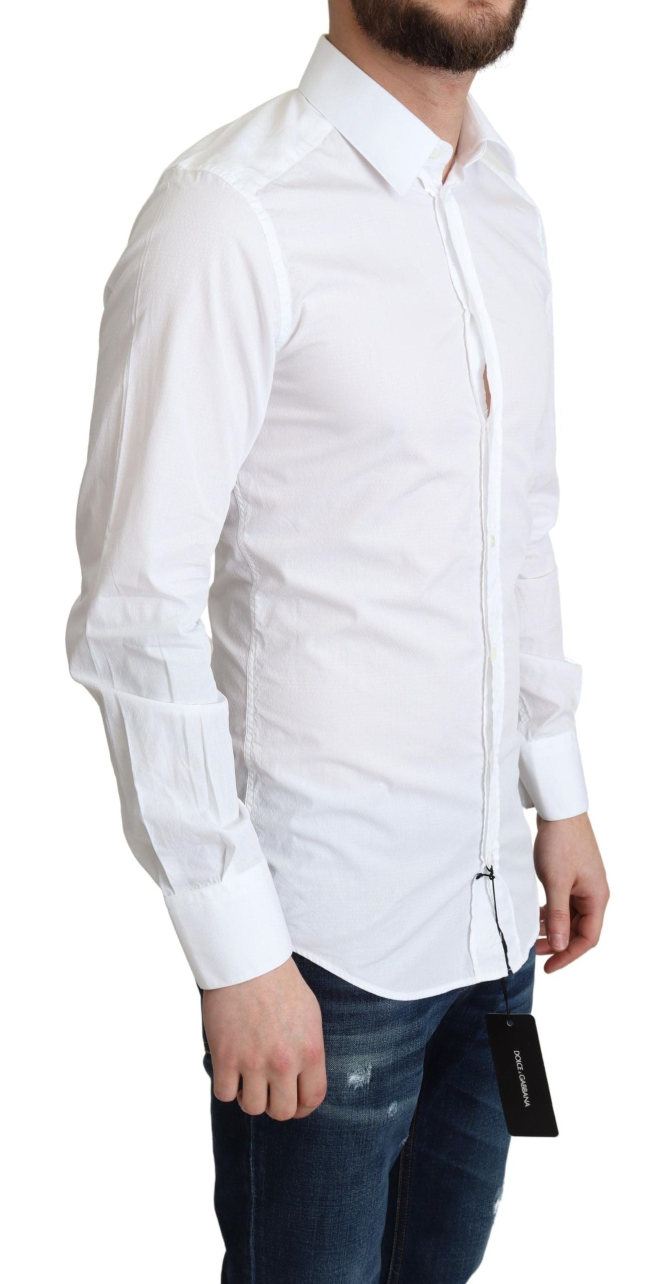 Camisa elegante de algodón blanco