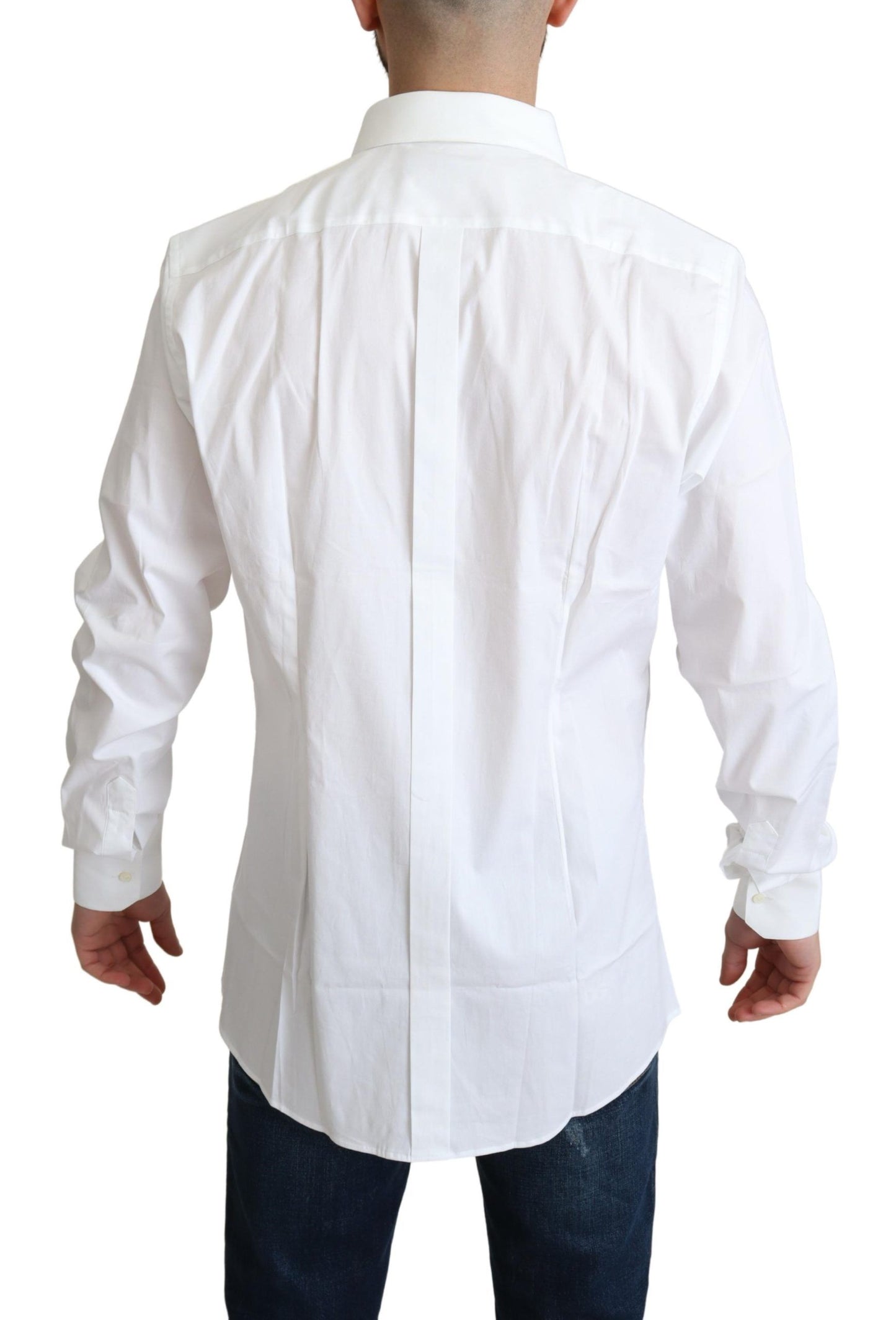 Camisa elegante de algodón elástico blanco