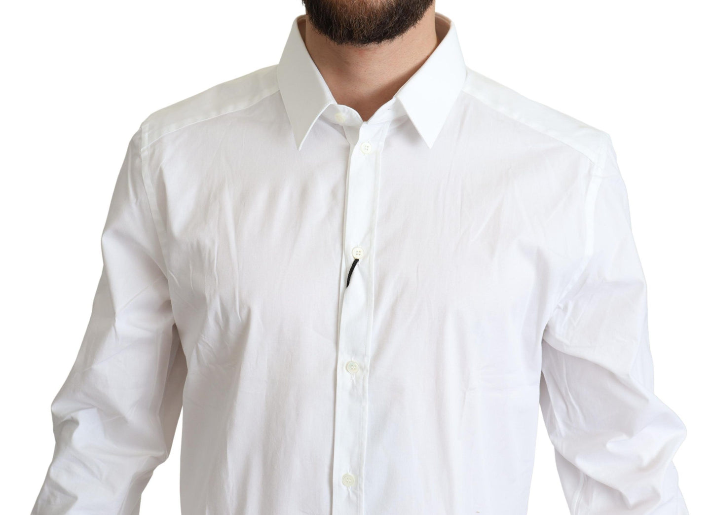 Camisa elegante de algodón elástico blanco