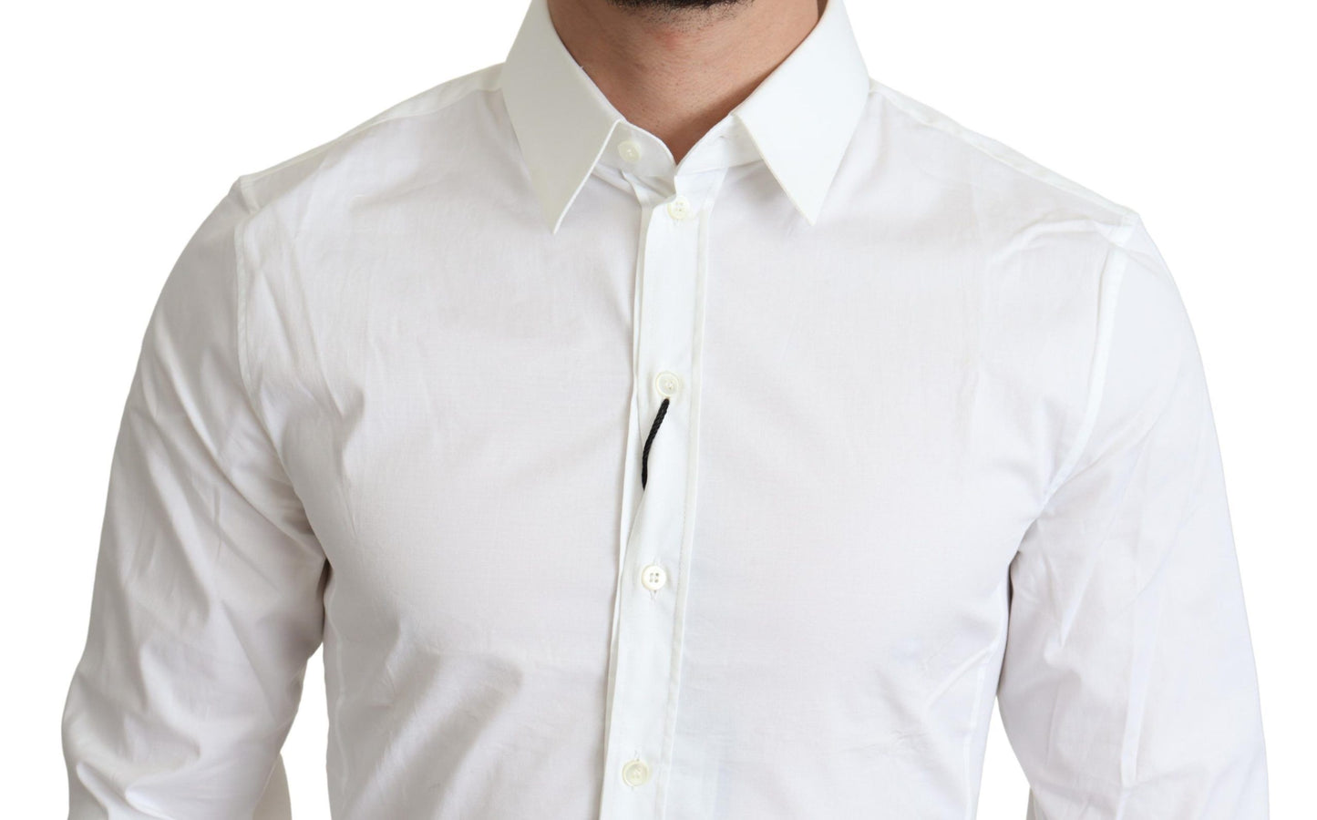 Camisa elegante de algodón elástico blanco