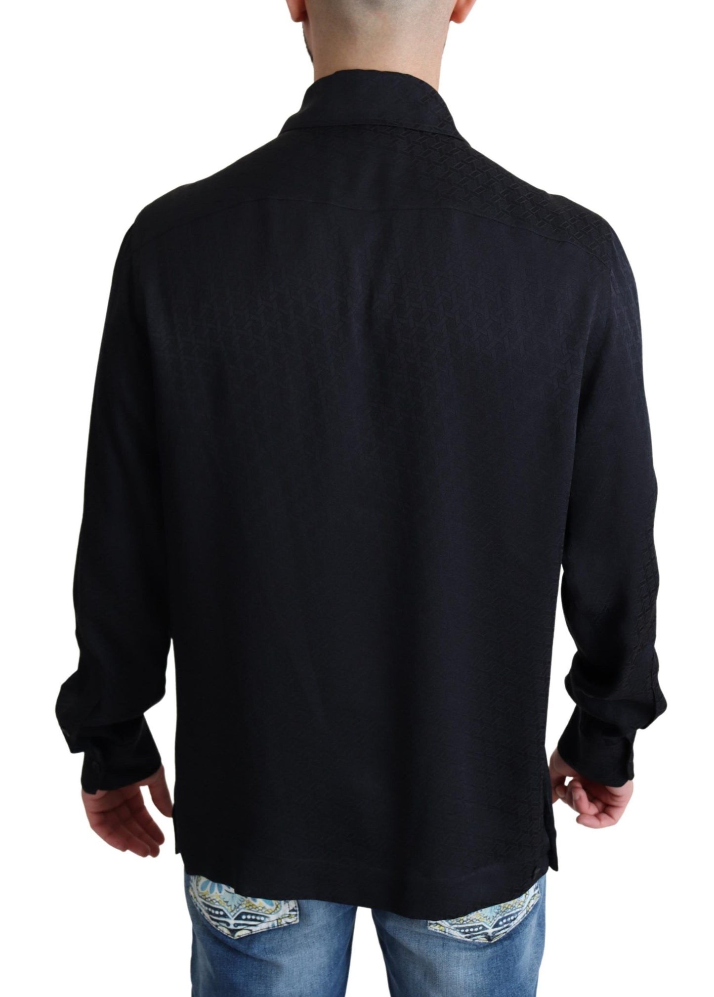 Camisa informal elegante de seda jacquard
