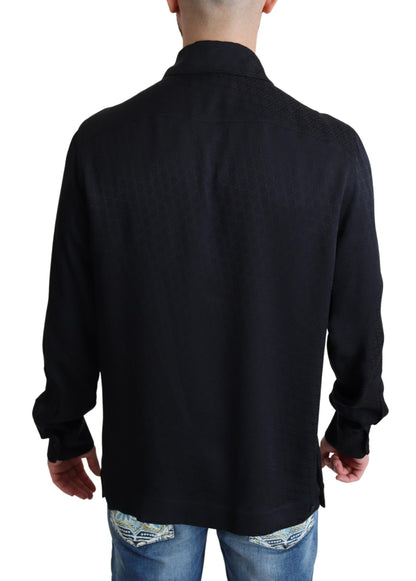 Camisa informal elegante de seda jacquard