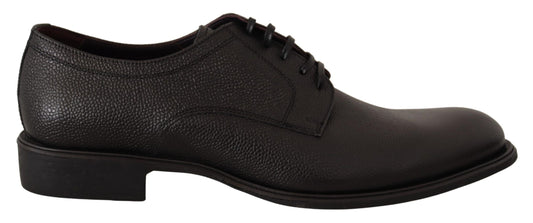 Elegantes zapatos de vestir Derby de cuero negro