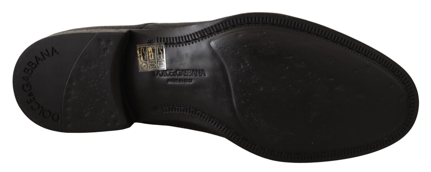 Elegantes zapatos de vestir Derby de cuero negro
