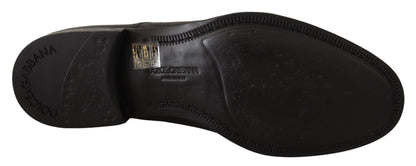 Elegantes zapatos de vestir Derby de cuero negro