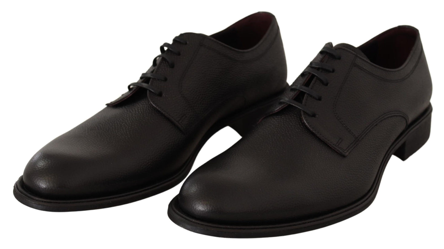 Elegantes zapatos de vestir Derby de cuero negro