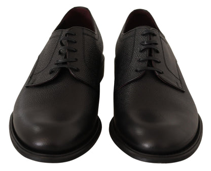 Elegantes zapatos de vestir Derby de cuero negro