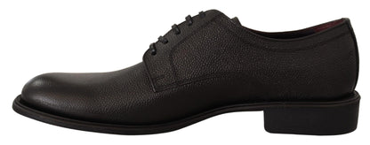 Elegantes zapatos de vestir Derby de cuero negro