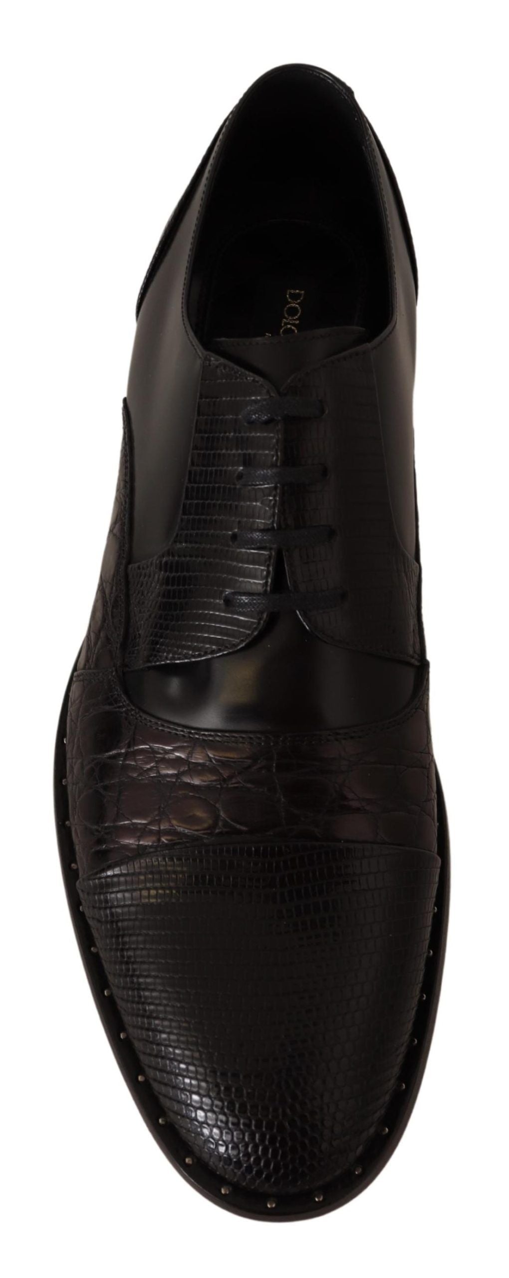 Elegantes zapatos Derby Oxford negros con punta de ala