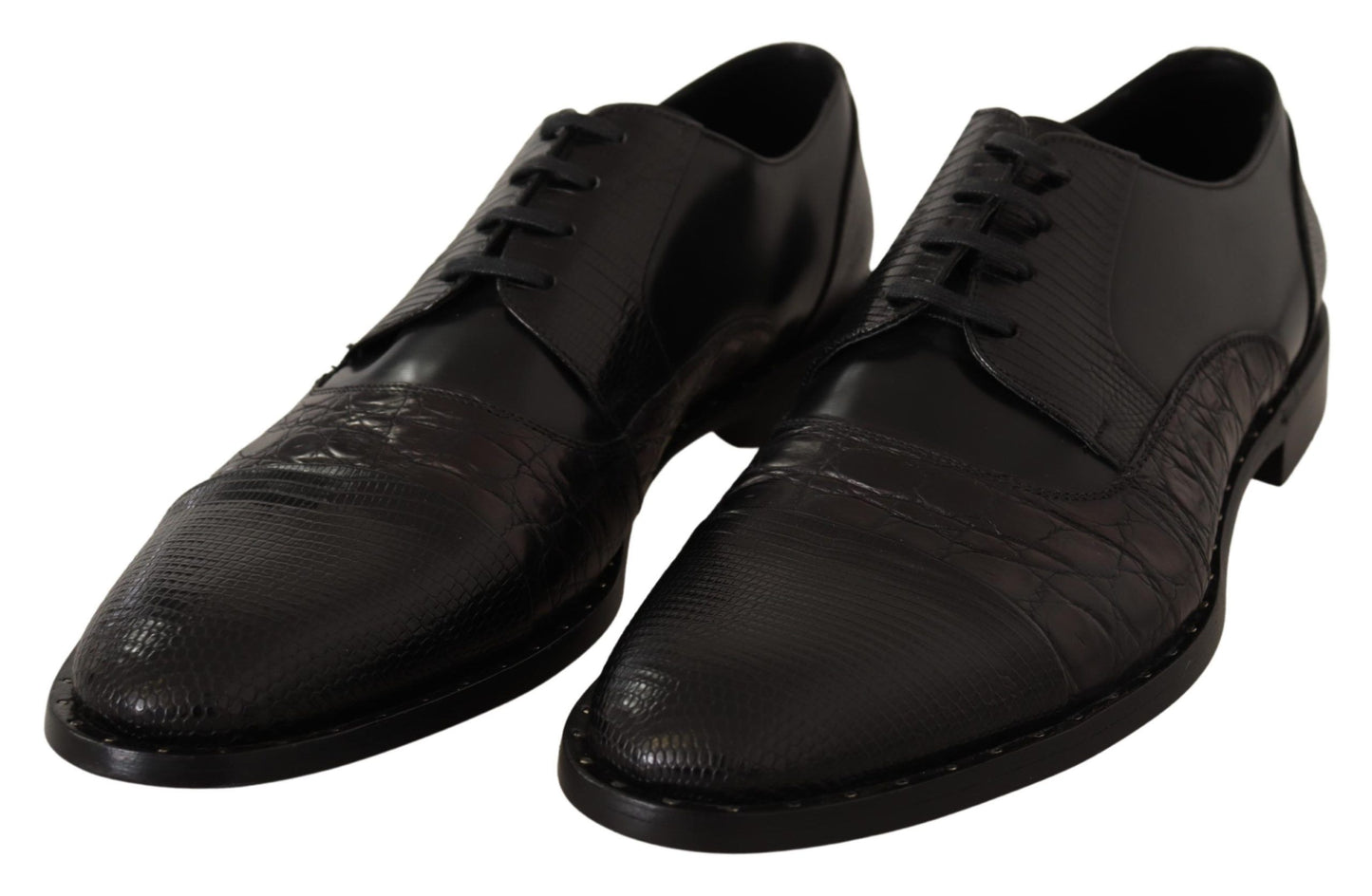 Elegantes zapatos Derby Oxford negros con punta de ala