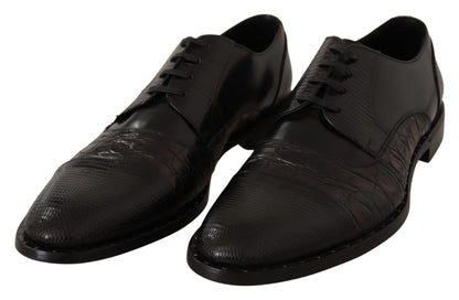 Elegantes zapatos Derby Oxford negros con punta de ala