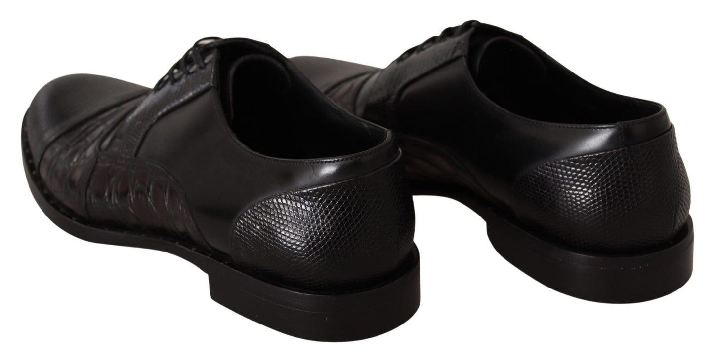 Elegantes zapatos Derby Oxford negros con punta de ala