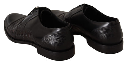 Elegantes zapatos Derby Oxford negros con punta de ala
