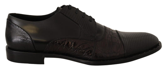 Elegantes zapatos Derby Oxford negros con punta de ala