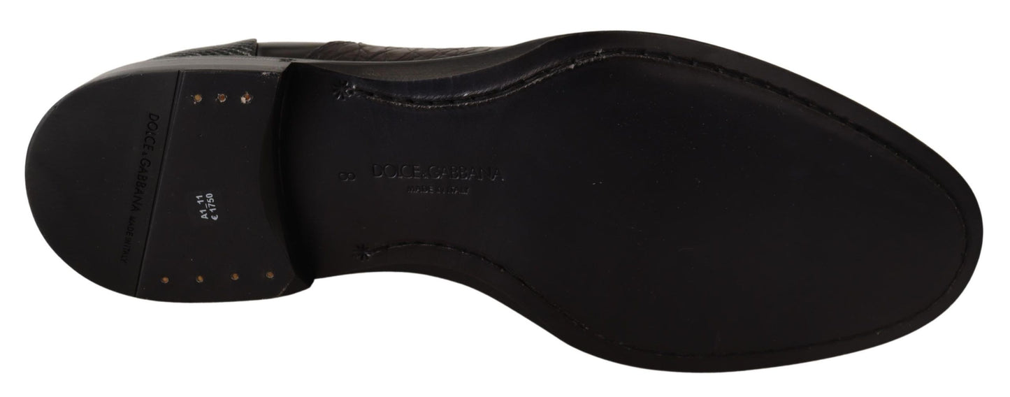 Elegantes zapatos Derby Oxford negros con punta de ala