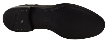 Elegantes zapatos Derby Oxford negros con punta de ala