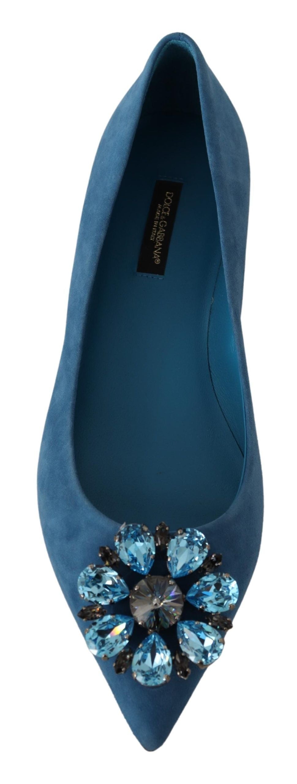 Elegantes zapatos planos de ante con adornos de cristal