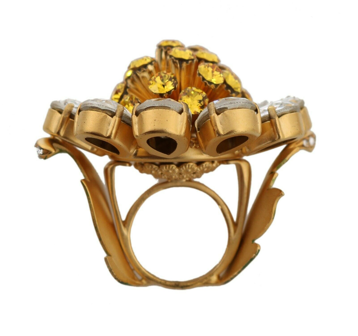 Anillo con flor de cristal, talla 7,5 EE. UU.