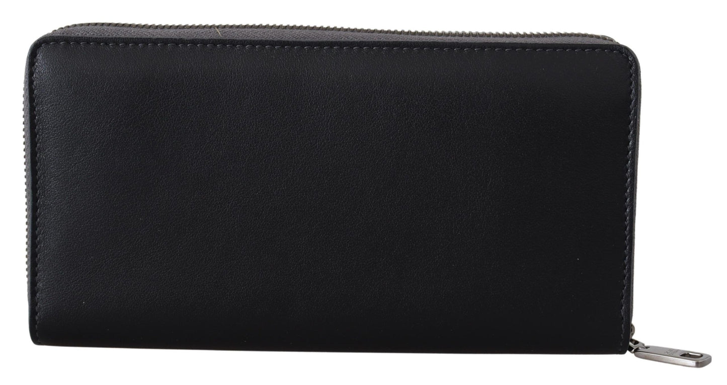 Elegante cartera de piel texturizada con cremallera