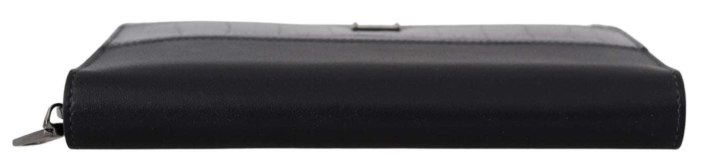 Elegante cartera de piel texturizada con cremallera