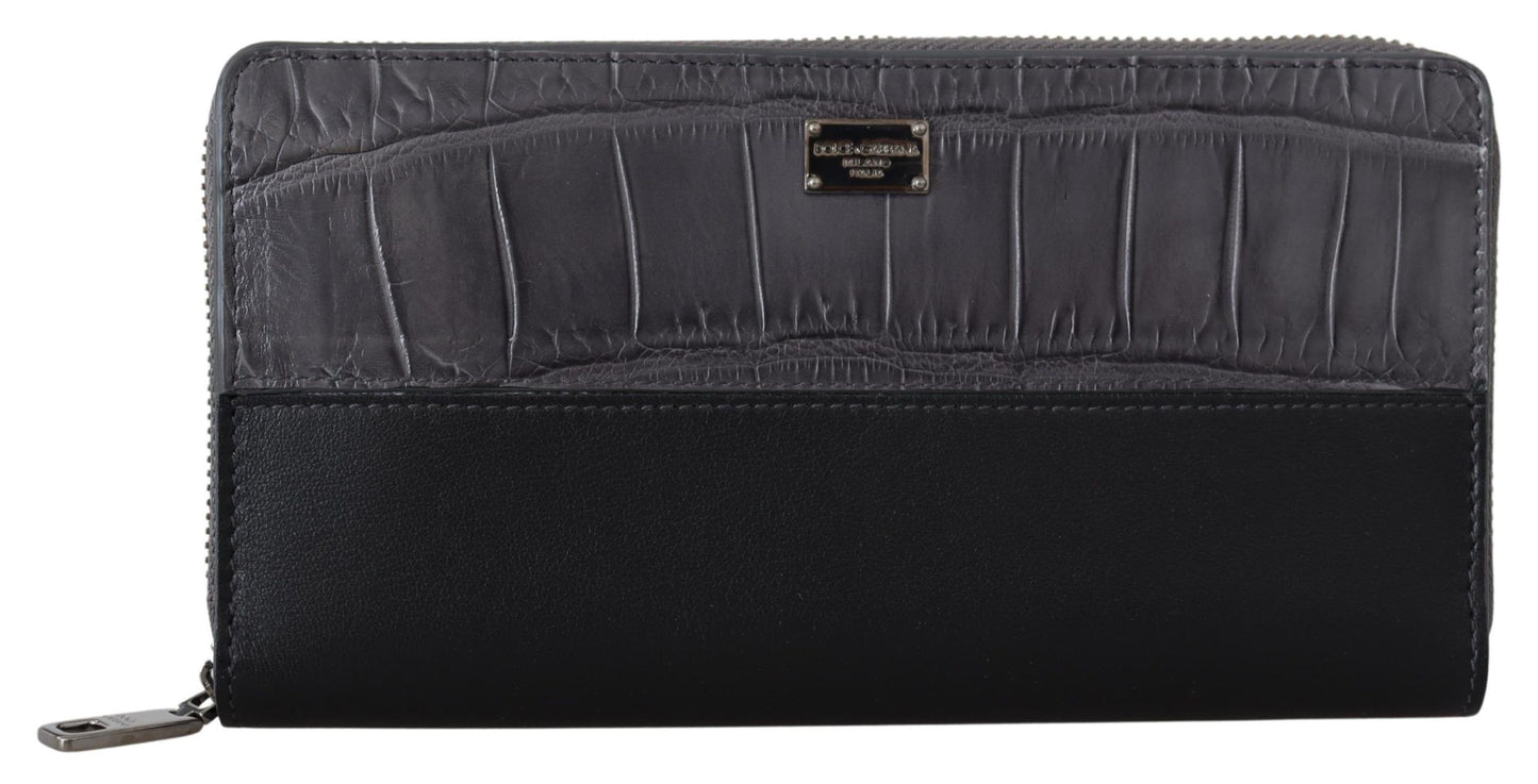 Elegante cartera de piel texturizada con cremallera