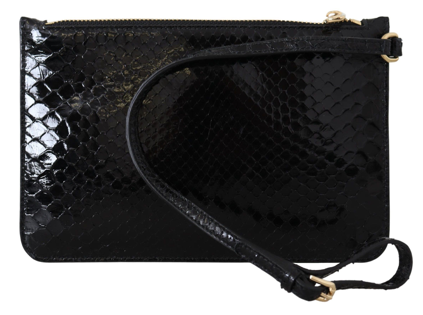 Cartera de cuero exótico de color negro