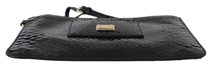 Cartera de cuero exótico de color negro