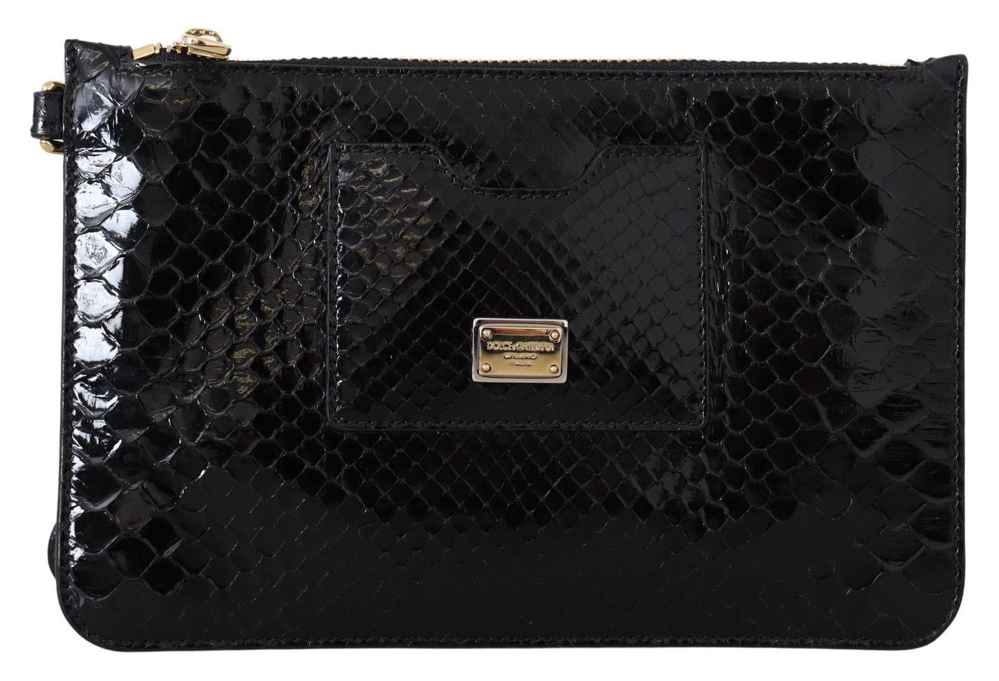 Cartera de cuero exótico de color negro