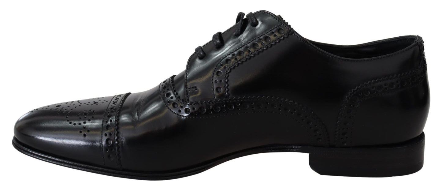 Elegantes zapatos Derby formales de cuero negro