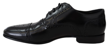 Elegantes zapatos Derby formales de cuero negro