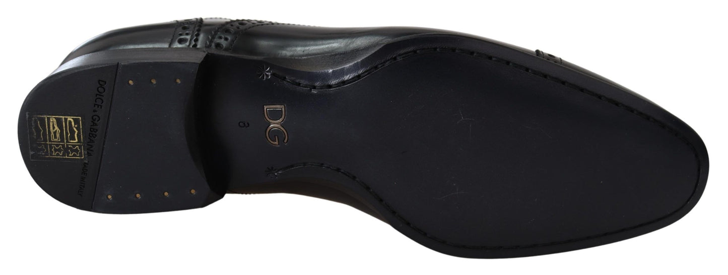 Elegantes zapatos Derby formales de cuero negro