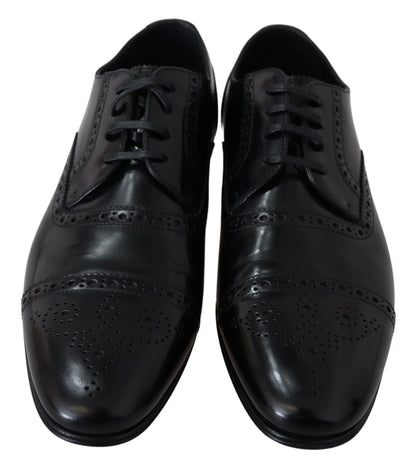 Elegantes zapatos Derby formales de cuero negro