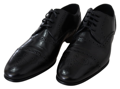 Elegantes zapatos Derby formales de cuero negro